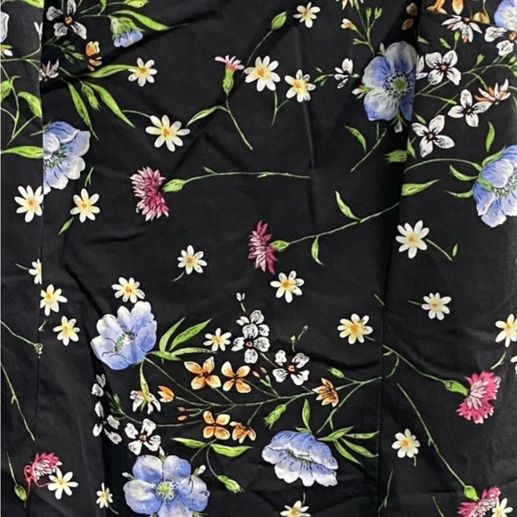 Tyler Boe Vintage Black Floral Knee Length Retro Sheath Dress Women's Size 12 - Picture 11 of 16